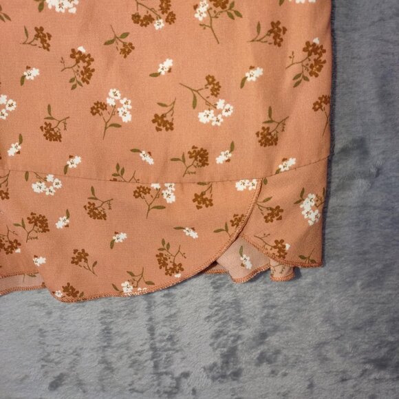 Hesperus Women M Burnt Orange PuffSleeve Mini Dress Cottagecore  Romantic Grunge - Picture 5 of 13